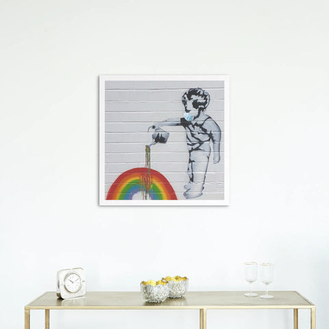 'Rainbow Boy' Fine Art Printed Canvas (40cm sq. x 4cm)
