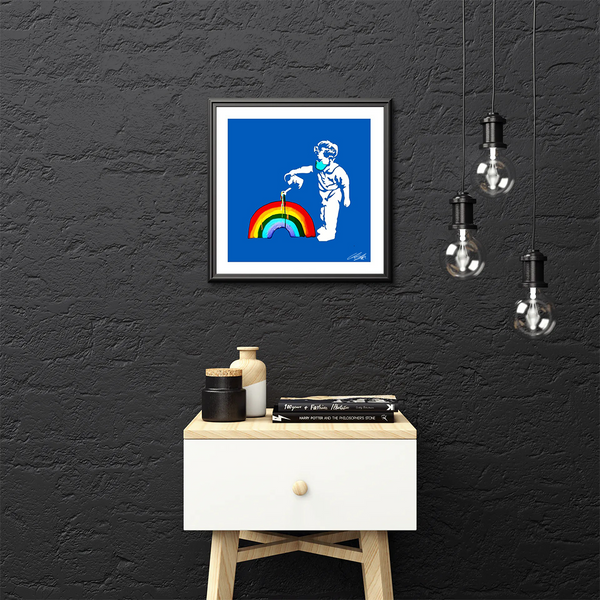 Limited Edition "NHS Blue Rainbow Boy" 40cm x 40cm Fine Art Print