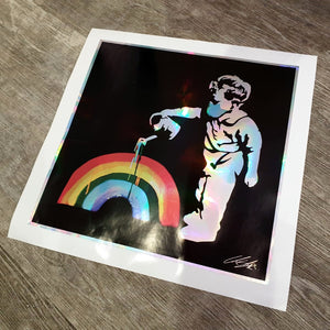 #2 - #25 Metallic Holographic "Rainbow" 'Rainbow Boy' Hand Signed 25 Unit Limited Edition Print Run (40cm sq.)